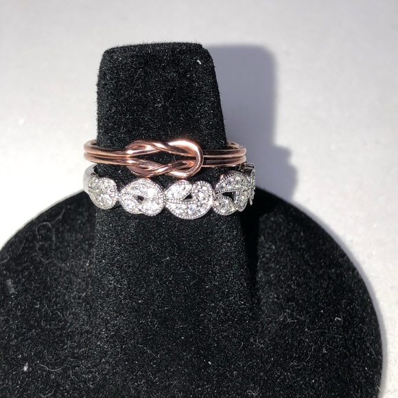 15/20 Rose-Gold Filled double knots ring,S:7 - Picture 7 of 9